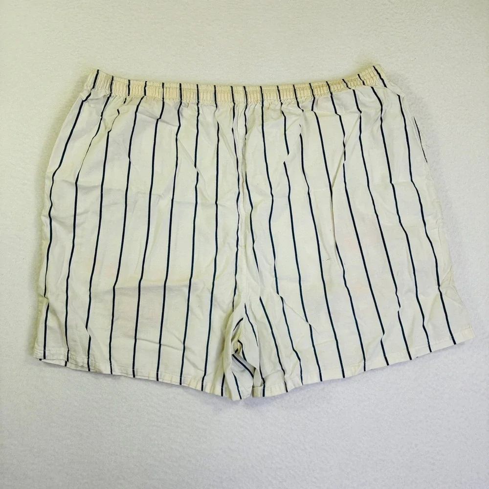 Vintage Chicago Bears Boxers Pinstripe NFL Lounge Shorts Mens Medium White Navy